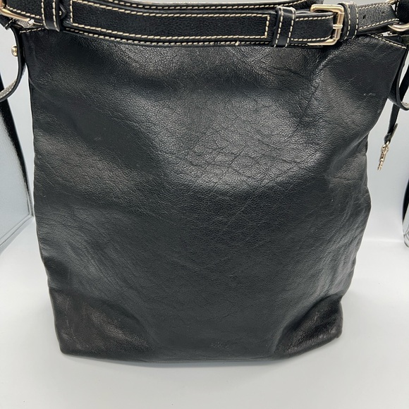 Dooney & Bourke Black Leather Shoulder Bag with Gold Hardware - Picture 4 of 7